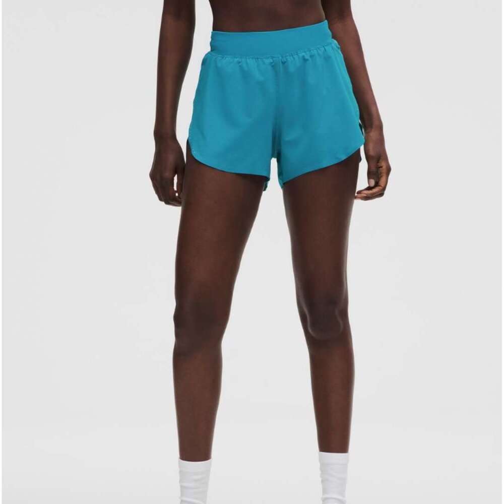 Lululemon Fast and Free High-Rise Classic-Fit Split Short 3" Hawaiian Blue